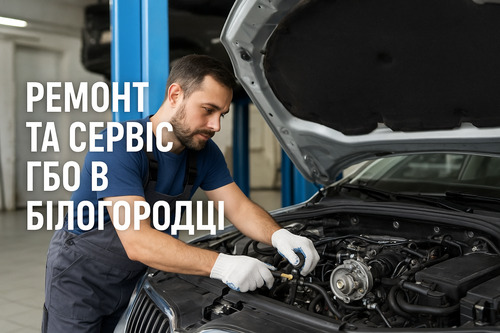 Майстер ремонтує ГБО в Білогородці